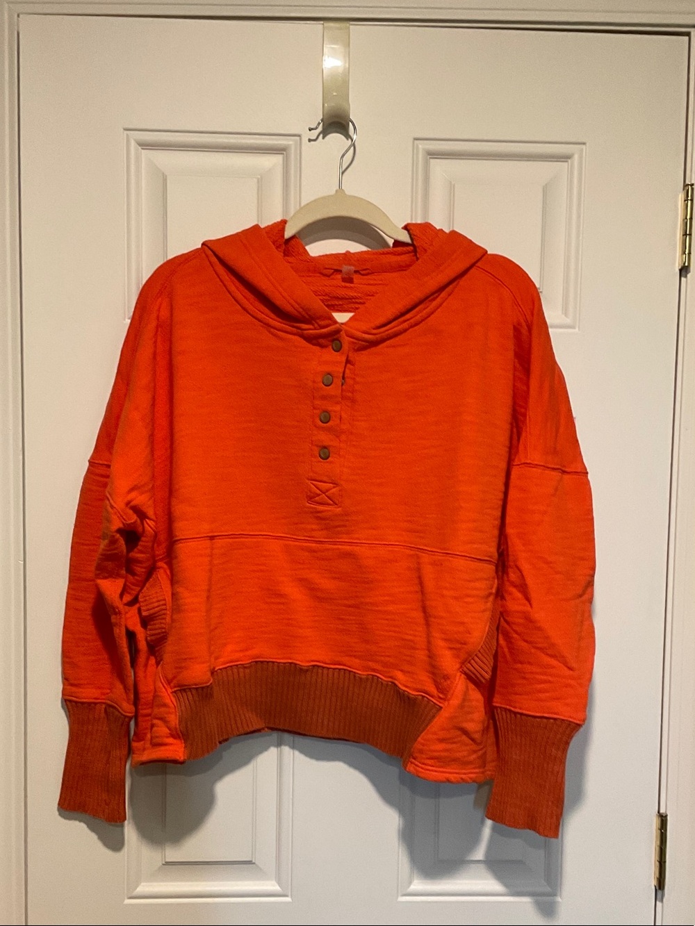 FP Movement by Free People Orange Hooded Henley Sweatshirt